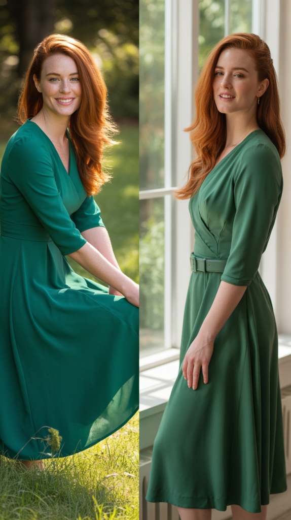 Emerald Green Midi Dress