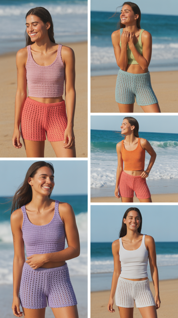 Crochet Shorts and Tank Top