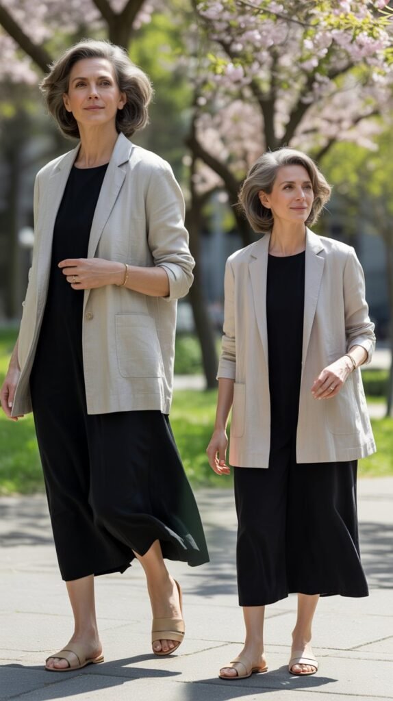  Relaxed Blazer with Casual Dress