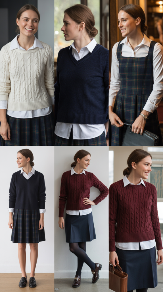 Sweater Over Collared Dress