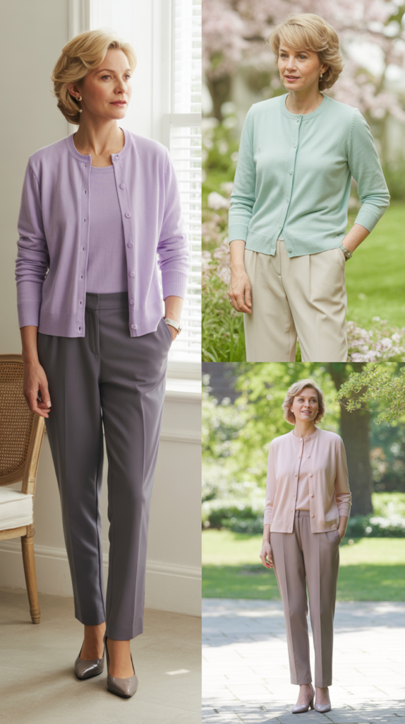 Cardigan Set with Slim Pants