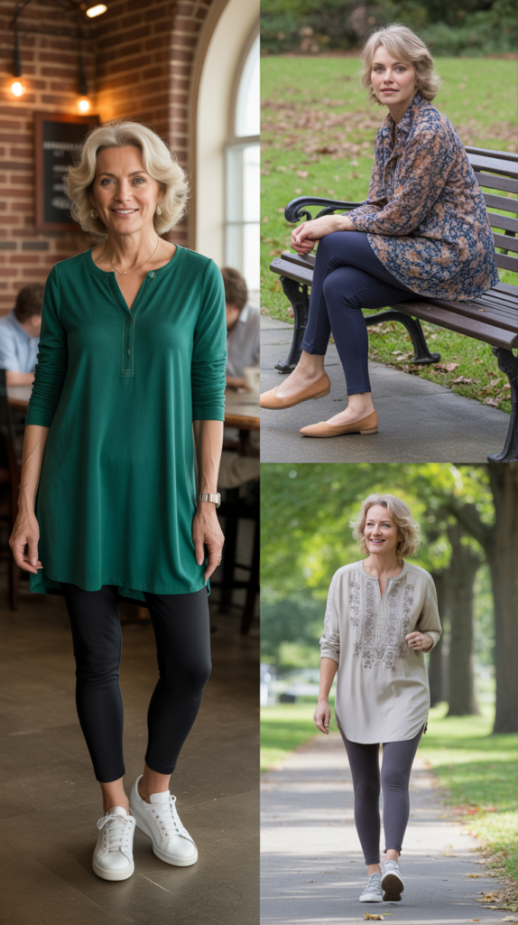 Tunic Top with Ankle-Length Leggings