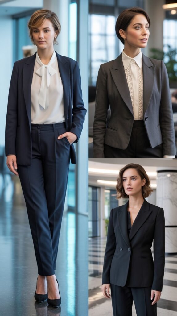 The Statement Collar Blouse Under a Blazer