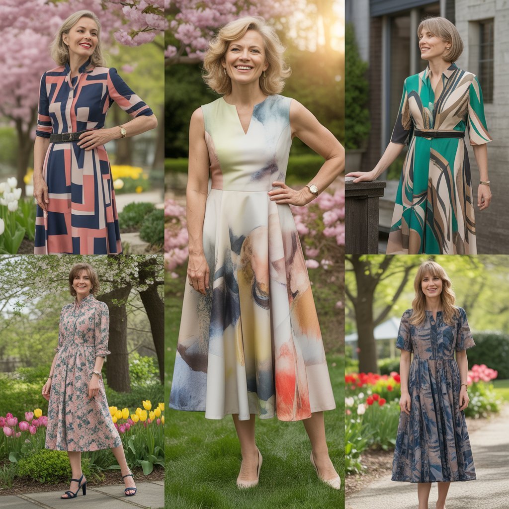 The Midi Dress with Contemporary Prints