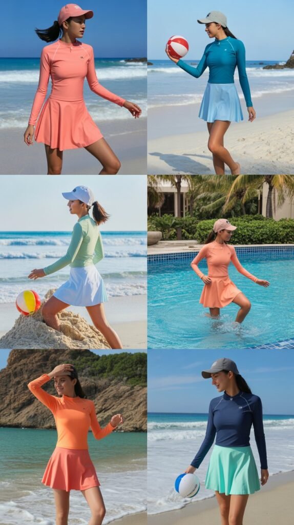 Swim Skirt with Long-Sleeved Top