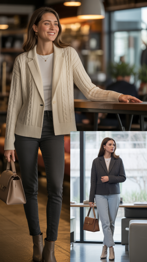 Sweater Blazer with Jeans