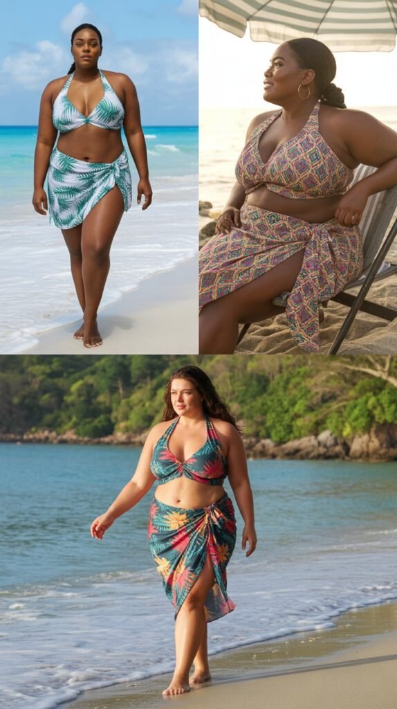 Halter Tankini with Matching Sarong
