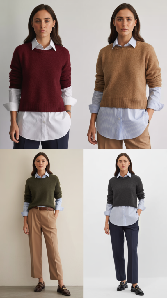 Button-Down Shirt Under Jumper