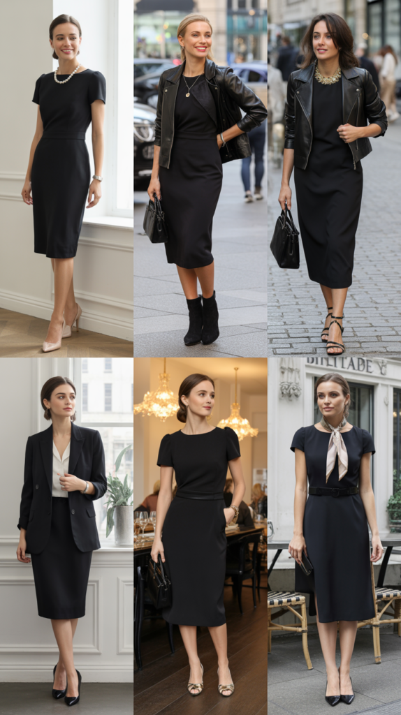 Little Black Dress with Versatile Accessories