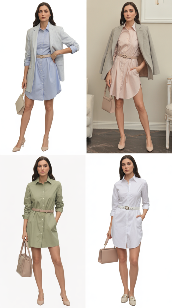 Shirt Dress with Belt Definition