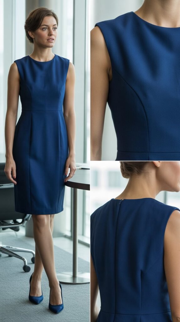 Sleeveless Sheath Dress in Breathable Fabrics