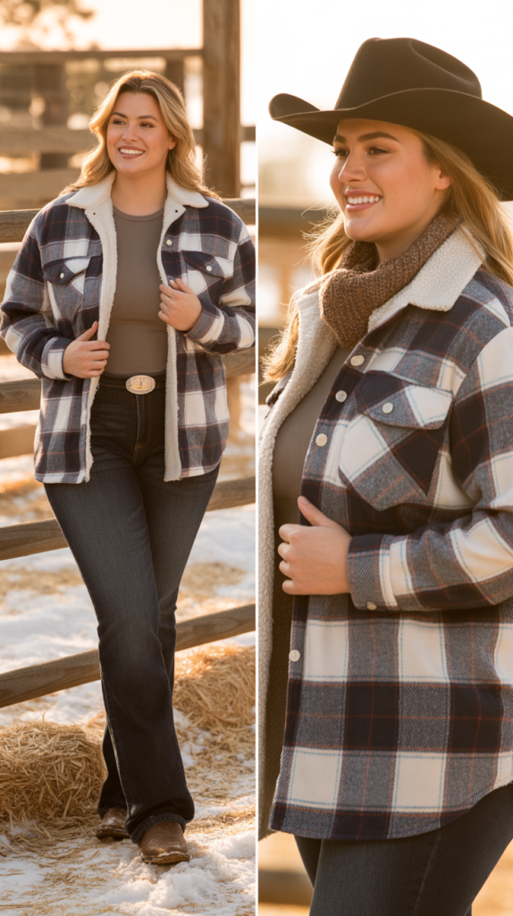 Fleece-Lined Flannel Shirt Jacket
