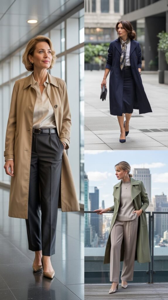  Lightweight Trench Coat over Business Casual