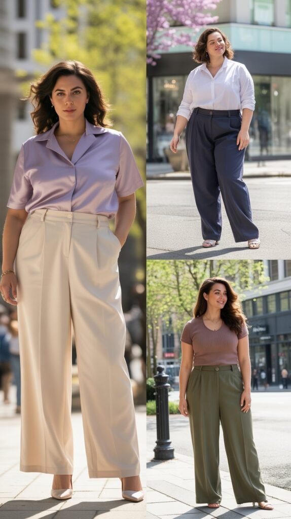  Wide-Leg Pants with Tucked-In Blouse