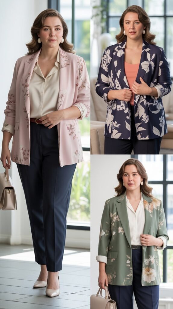  Floral Blazer with Black Pants