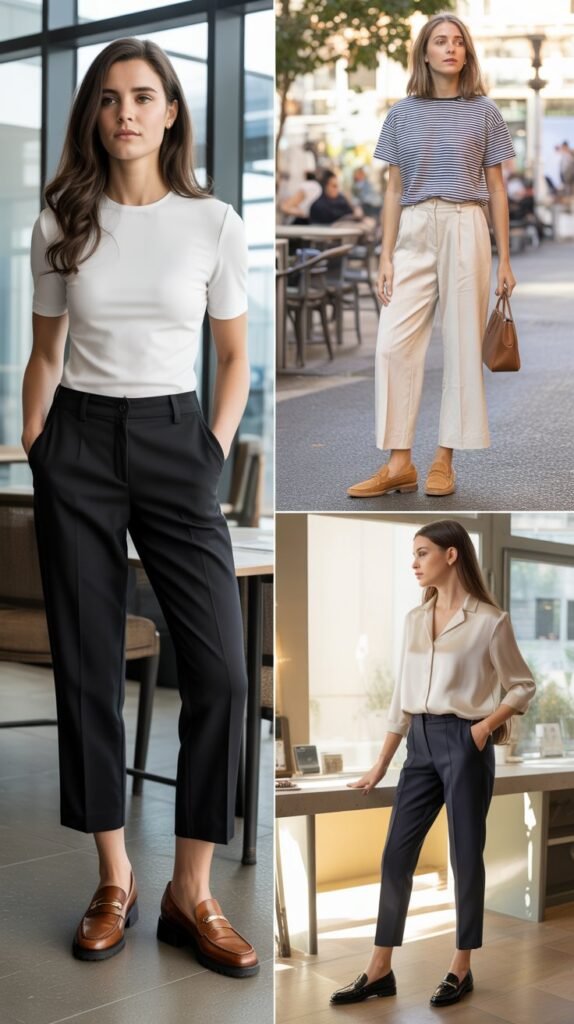 Cropped Pants with Loafers