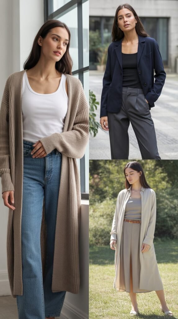 Cardigan and Tank Top Layering