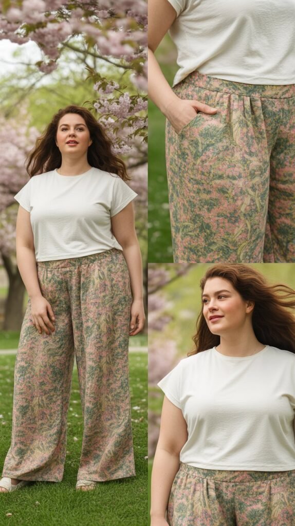  Printed Pants with White Tee