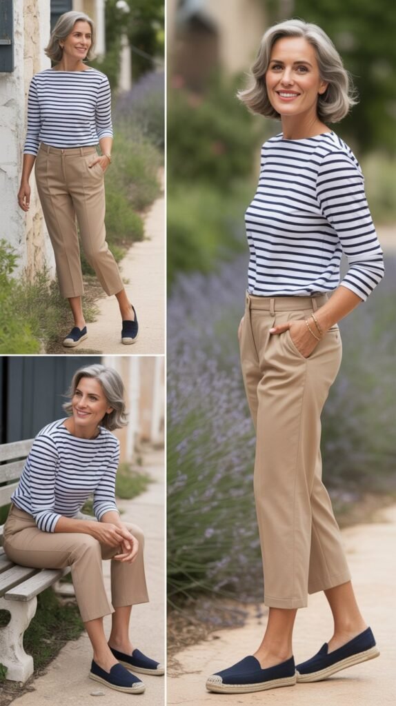 Striped Breton Top and Cropped Trousers