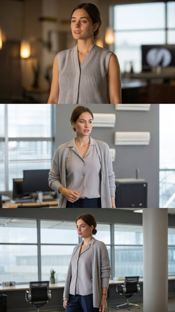  Lightweight Knit Cardigan Set with Coordinating Shell