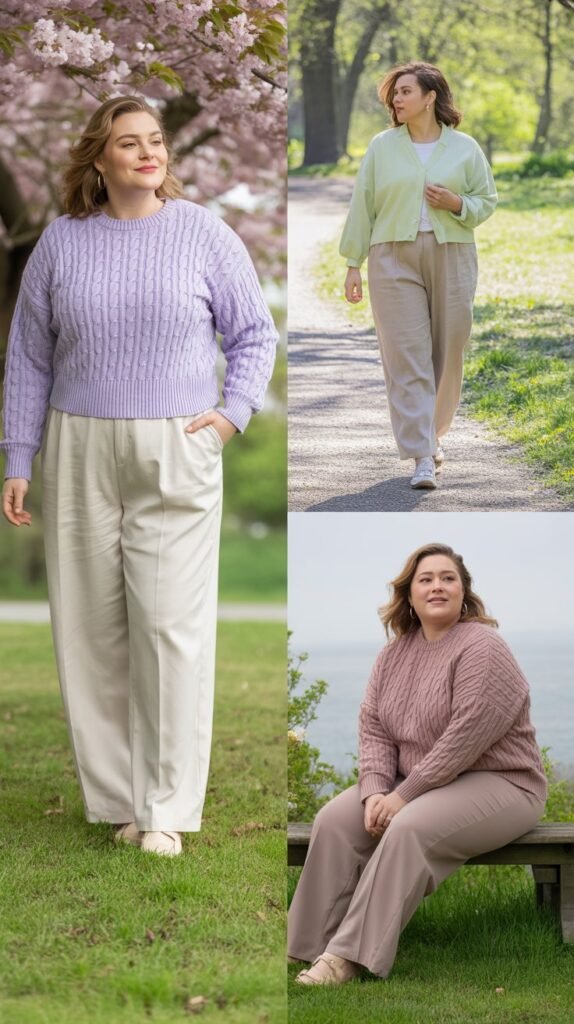 Soft Knit Sweater with Wide-Leg Pants