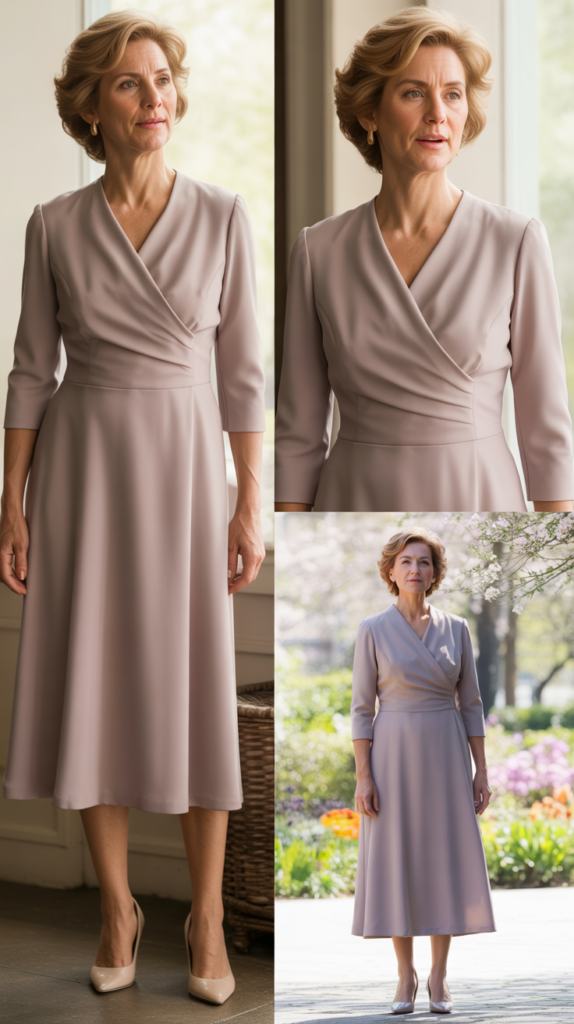 Wrap Dress in Solid Spring Color