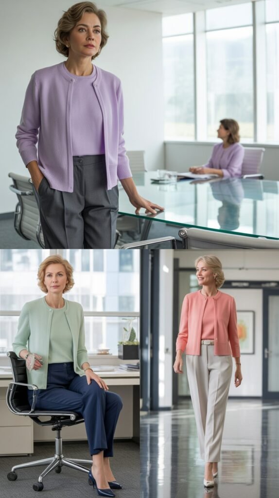 Knit Twinset with Tailored Pants