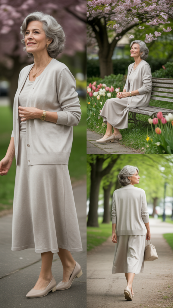  Matching Set in Soft Knit Fabric