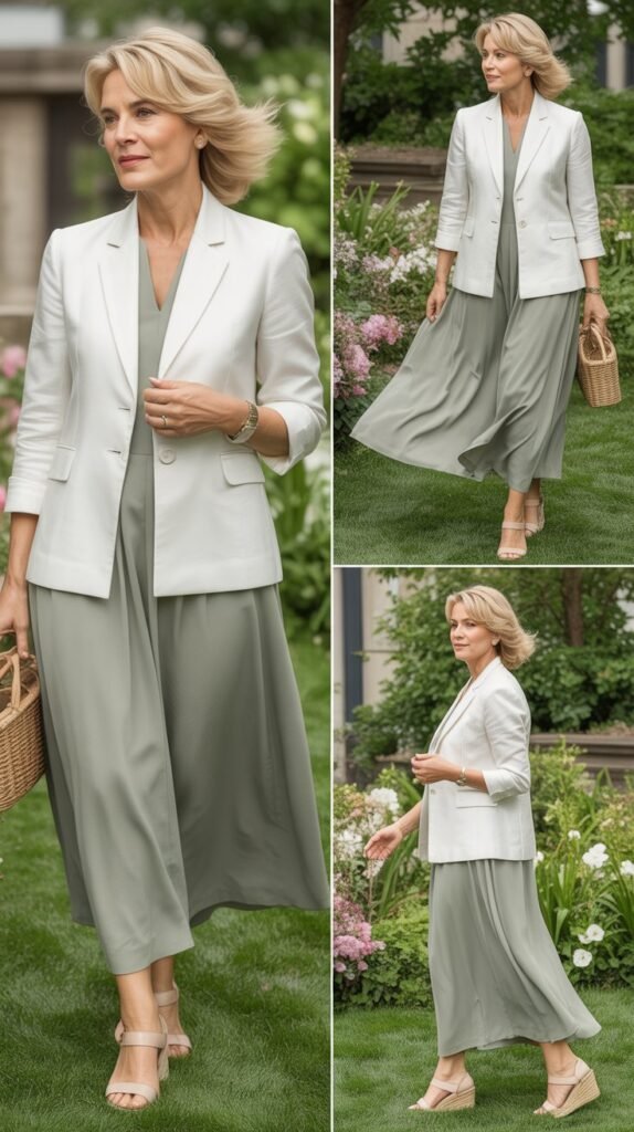  Maxi Dress with Structured Jacket