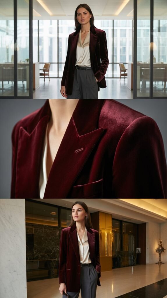 Velvet Blazer for Elevated Professionalism
