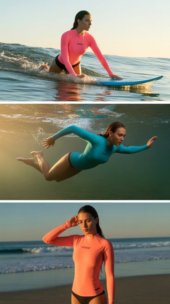 Long-Sleeve Rashguard Set for Sun Protection