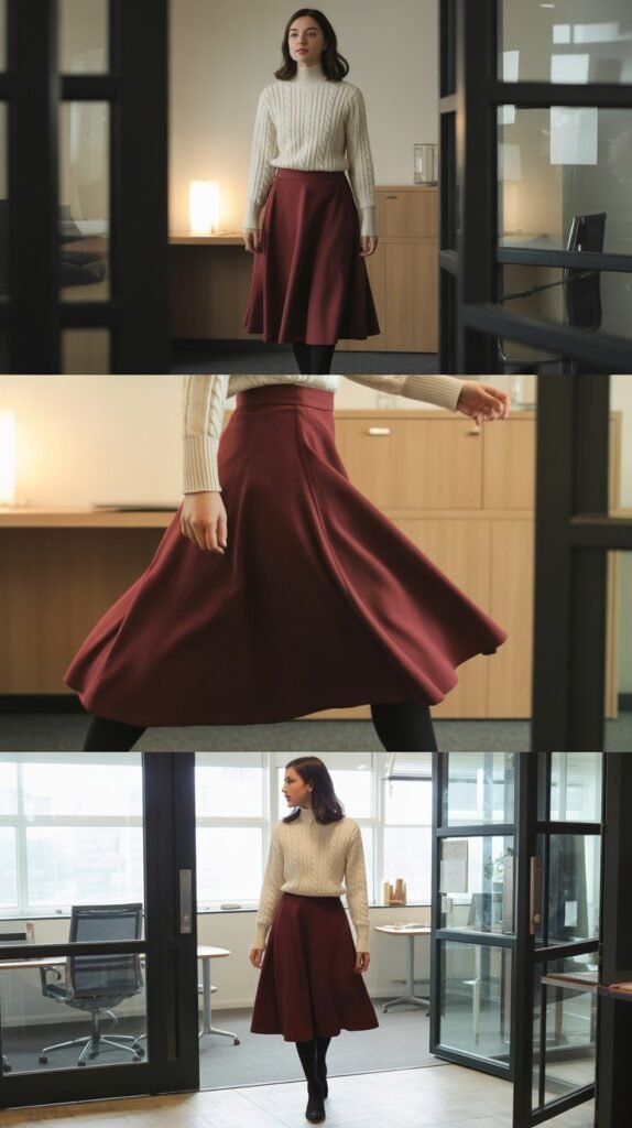 Midi Skirt with Knitwear