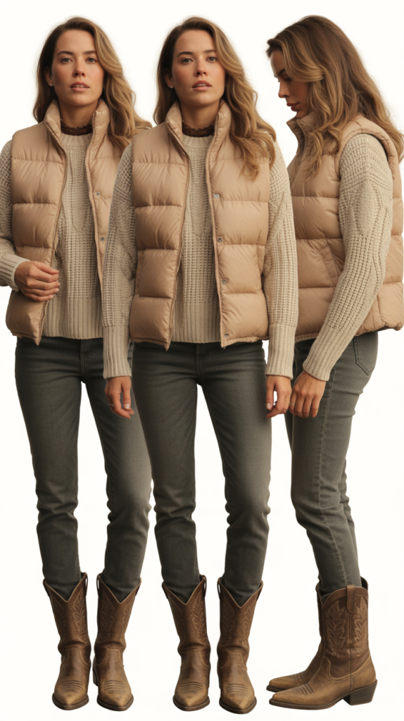  Puffer Vest Over Layers