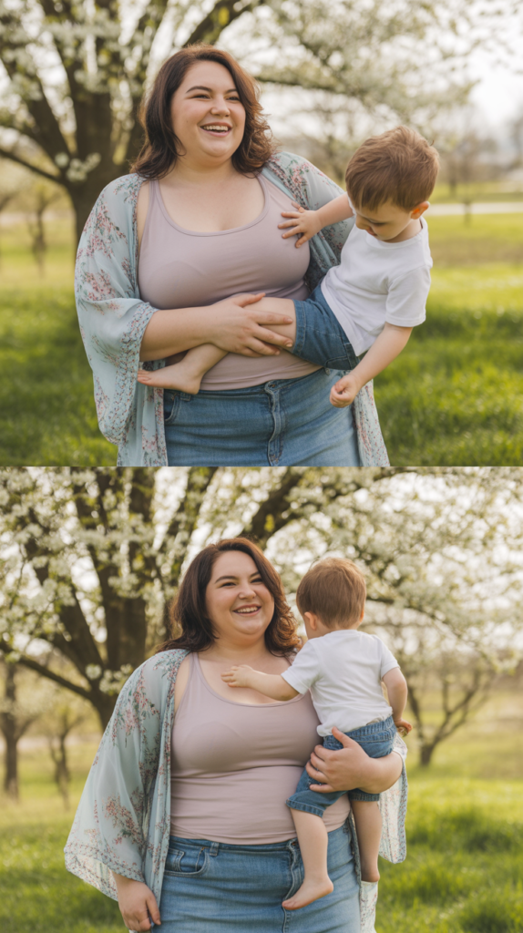 Printed Kimono over Solid Tank and Jeans