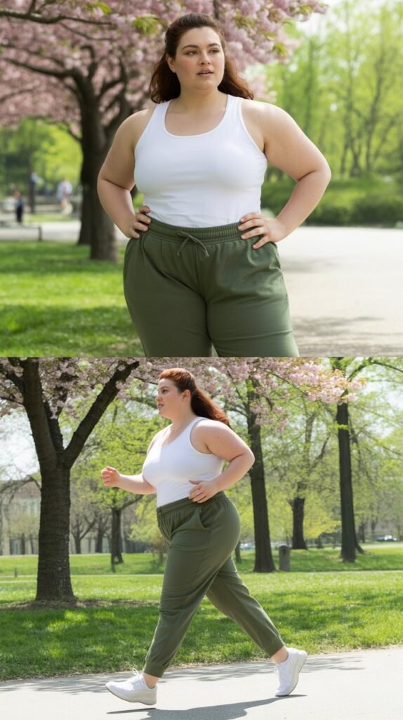 Joggers and Fitted Tank Top Combo