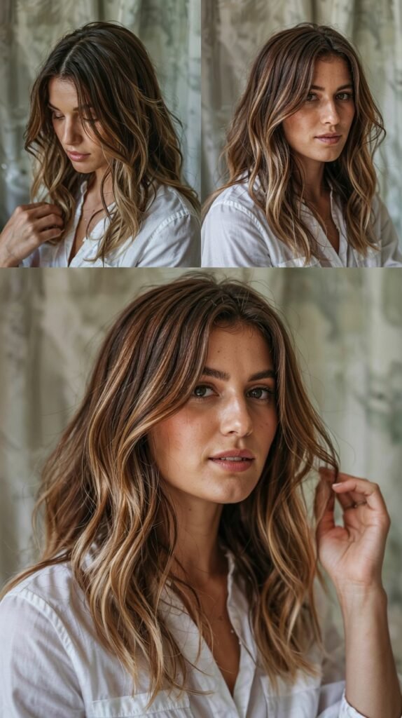 Light Brown With Vanilla Blonde Highlights