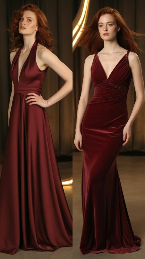 Burgundy Evening Gown