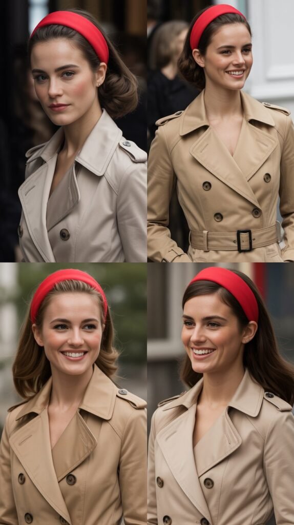 Trench Coat and Red Hairband Sophistication