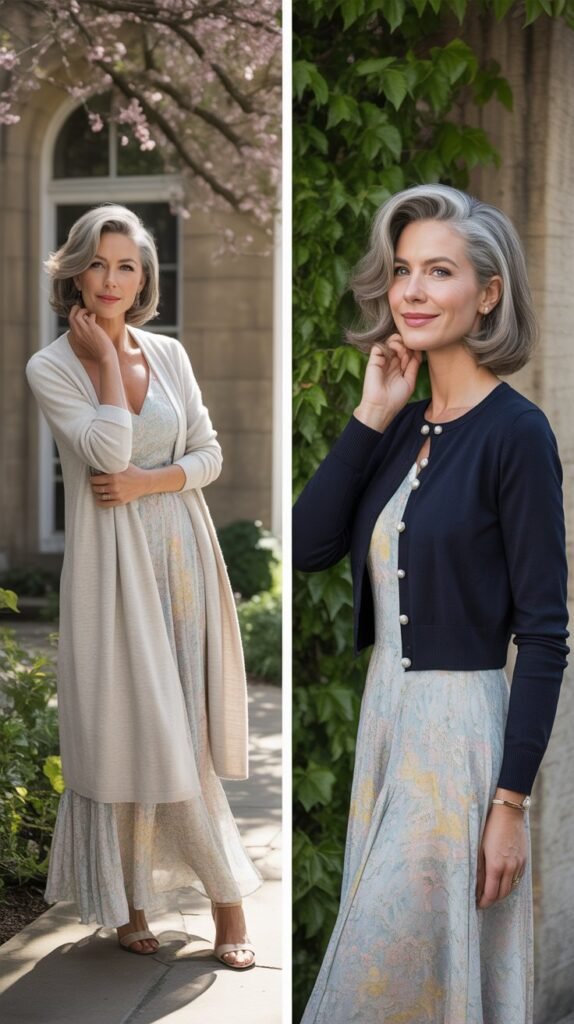  Lightweight Cardigan Over Dress