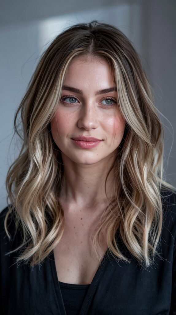 Icy Blonde Balayage for Dramatic Cool Tones