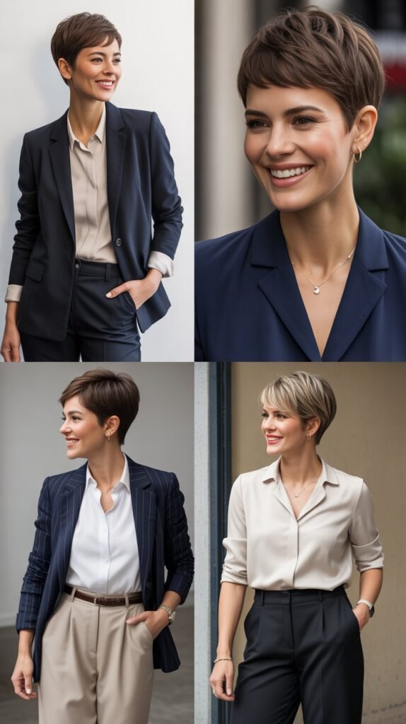 21 Boss-Ready Business Casual Outfits for Women With Pixie Cuts