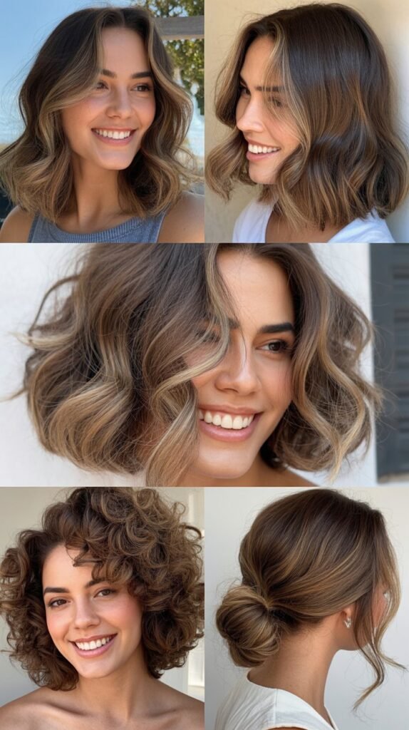 Medium Brown with Ash Blonde Highlights