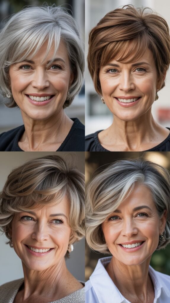 The Side-Swept Bangs with Short Cut