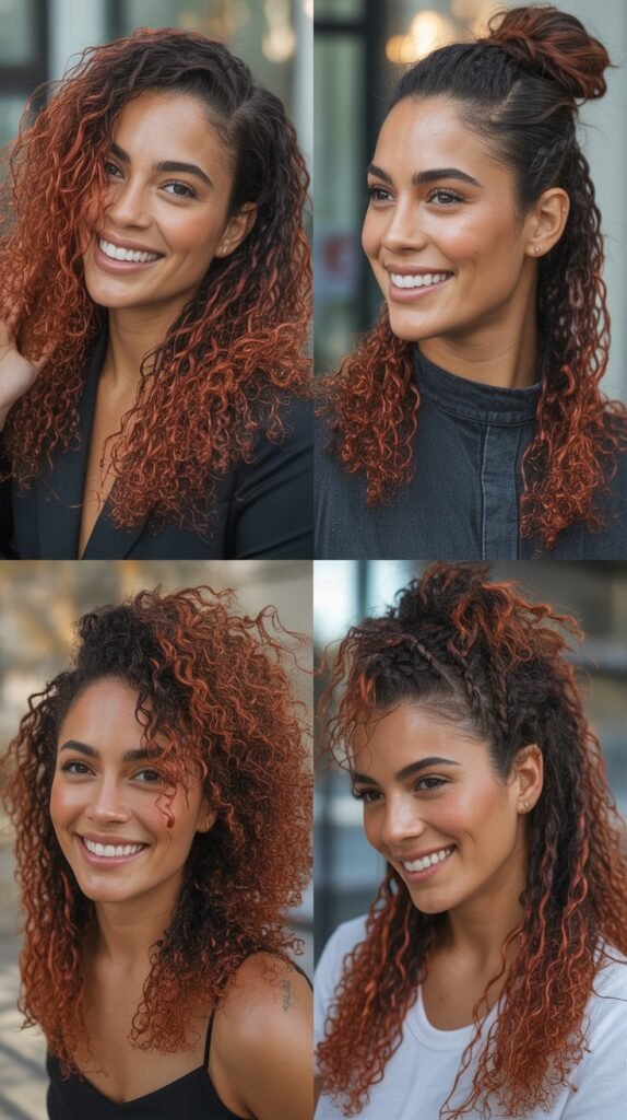  Copper Highlights on Dark Brown Hair