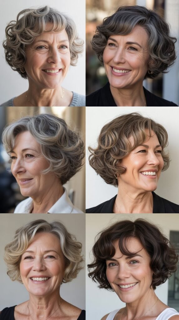 Soft Curly Undercut Bob