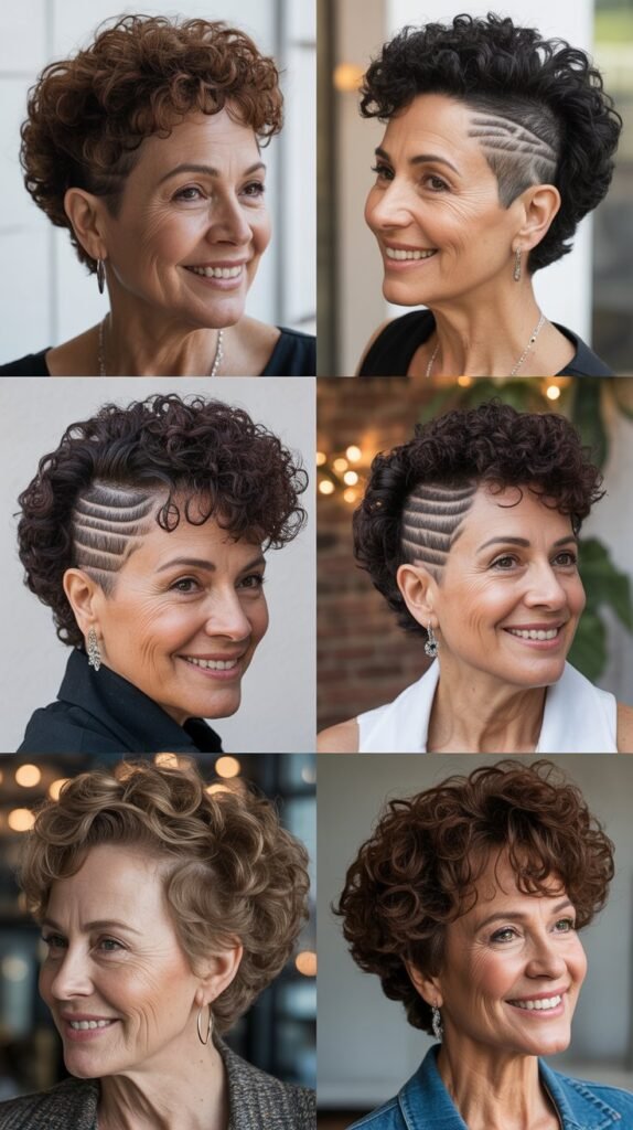 Textured Curly Crop with Design