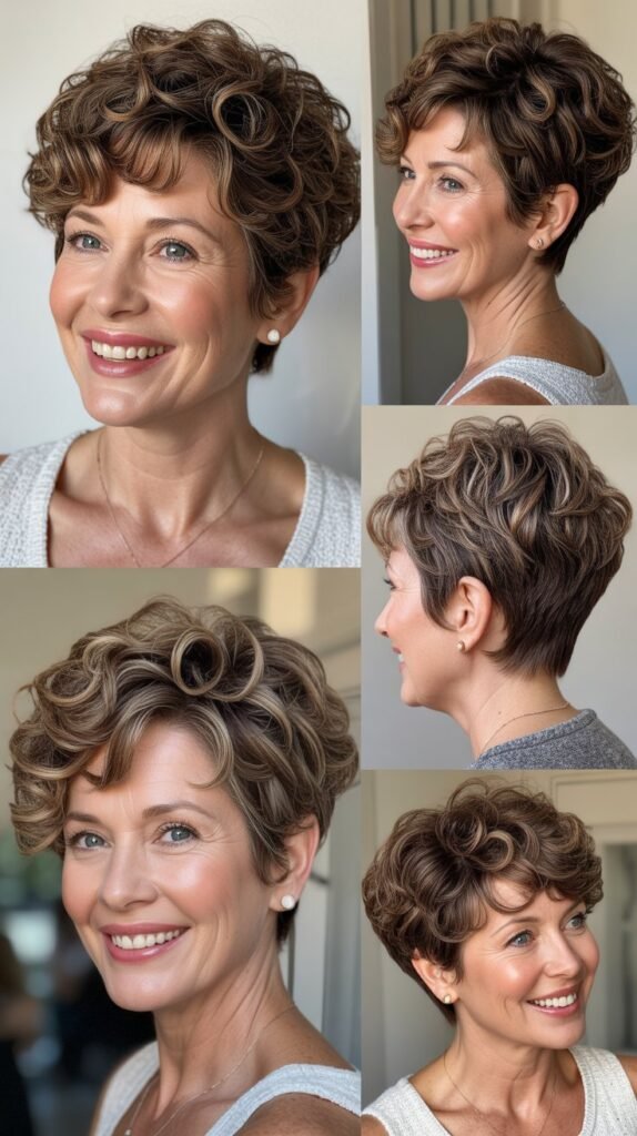 Curly Pixie with Textured Nape