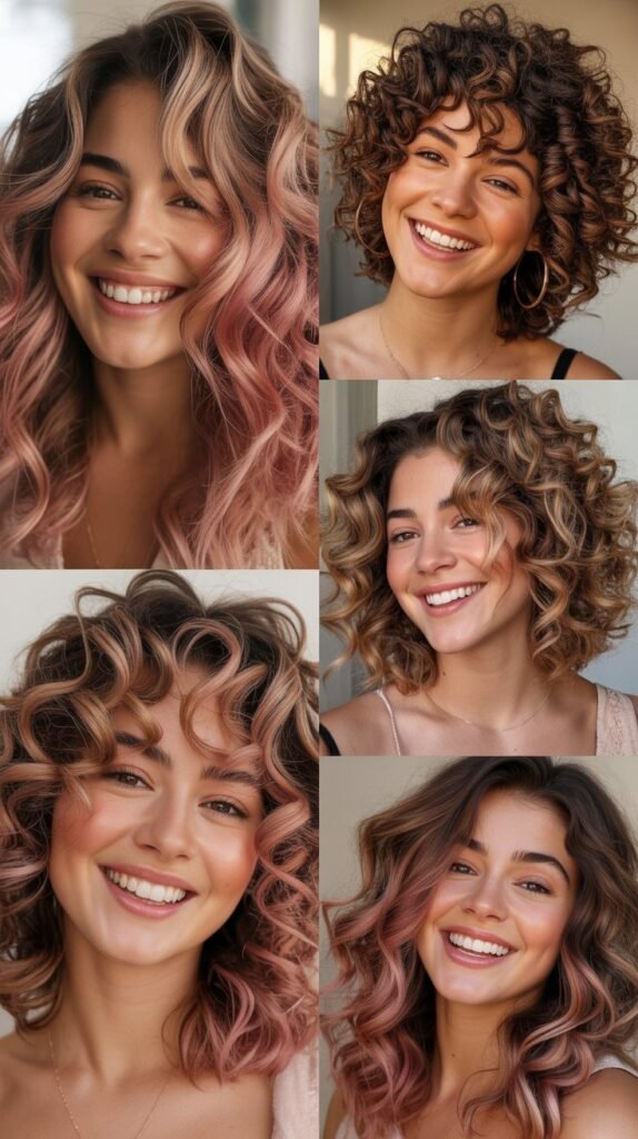 Warm Brown with Rose Gold Highlights