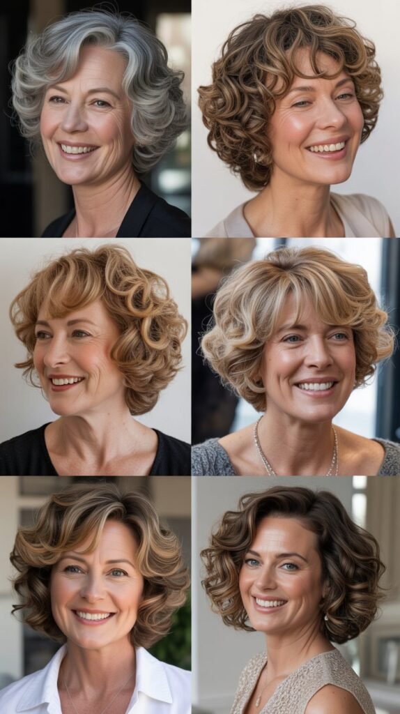 Curly Layered Bob for Fine Hair