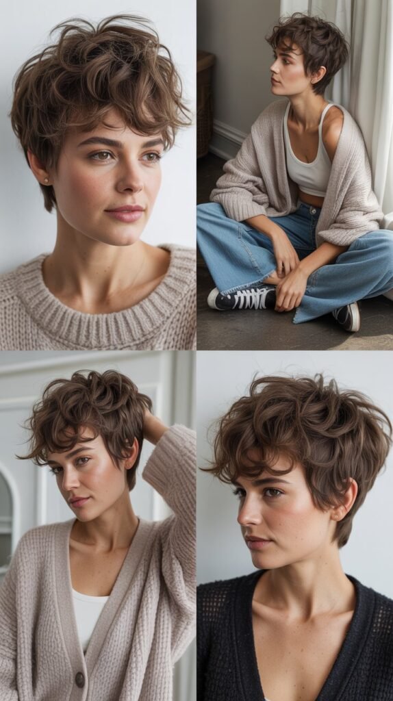 The Messy Bedhead Pixie with Effortless Casual Style